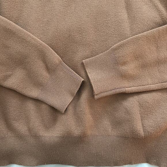 Monrow Supersoft Knit Sweater Cut Out Shoulders Top Soft Brown Size L Neutral - Picture 13 of 15